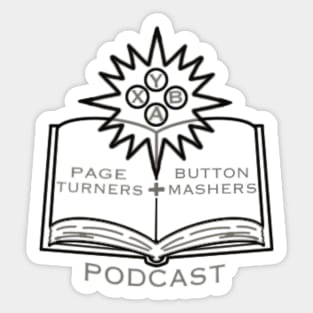 Page Turners and Button Mashers Logo Sticker